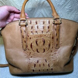 Brahmin Brown Embossed Leather Satchel